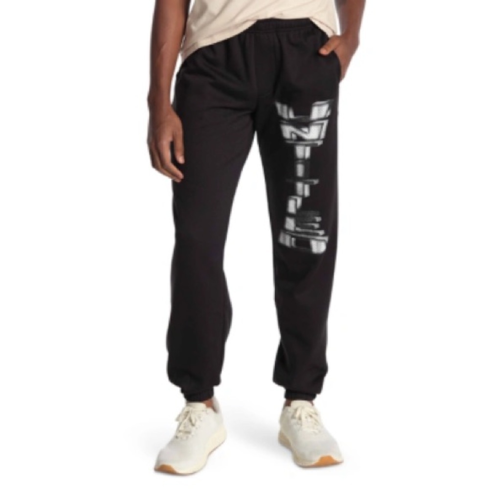 DESIGNS UNTITLED Metal Works Joggers Black with graphic‎ on leg, Size S, NWT